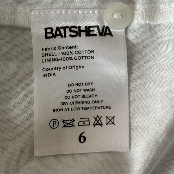 NWOT Batsheva 6 Grace Blouse White 
Victorian Cottagecore Prairie Lace Poplin - Picture 8 of 11